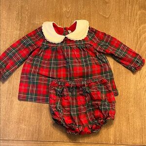 Janie and Jack Red Tartan Dress Set
